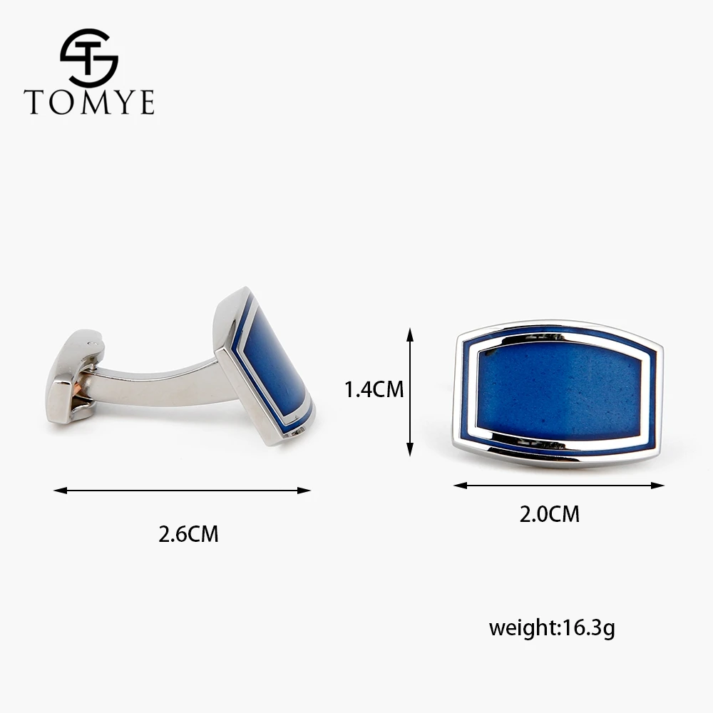 

TOMYE Blue High end business enamel cufflinks studs custom XK19S011