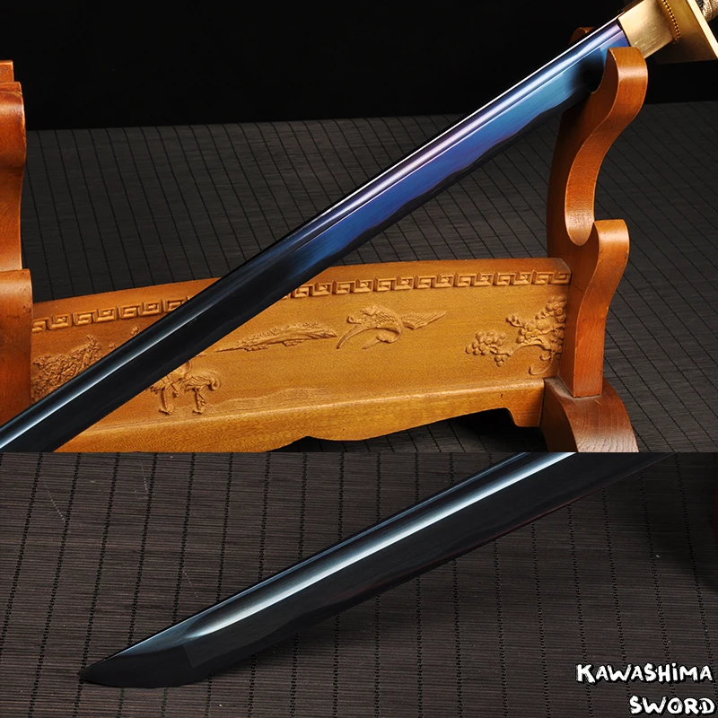 

Handforged Japanese Samurai Sword Real Steel Katana Full Tang Blue Blade Sharp-41In Nanja Swords Martial Art-New Arrival