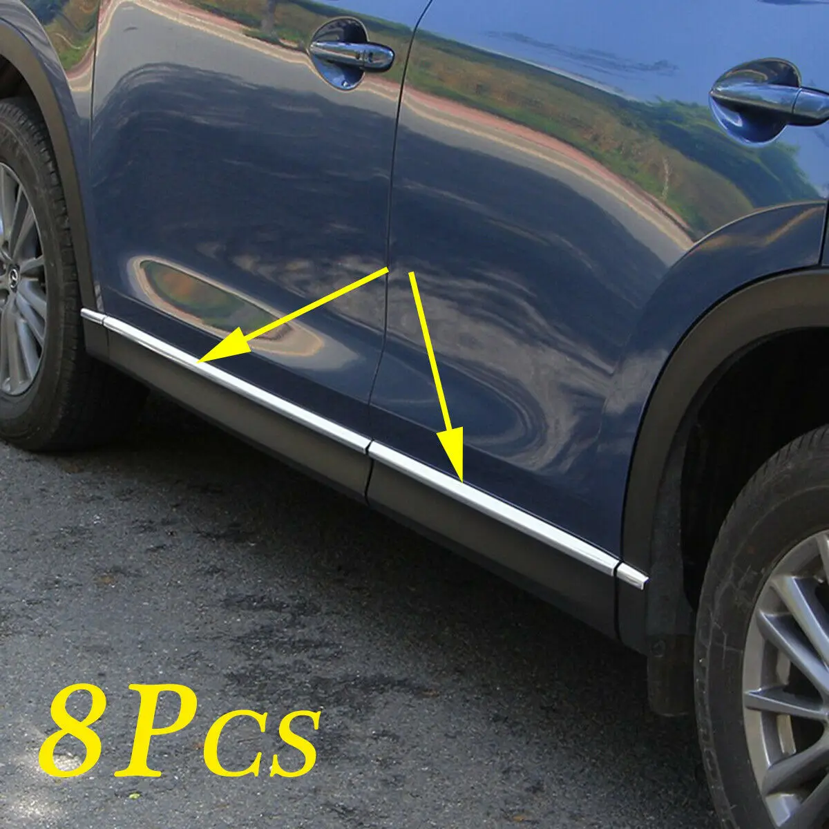 Дверная боковая накладка в полоску для Mazda CX-5 CX5 KF аксессуары отделка из нержавеющей стали