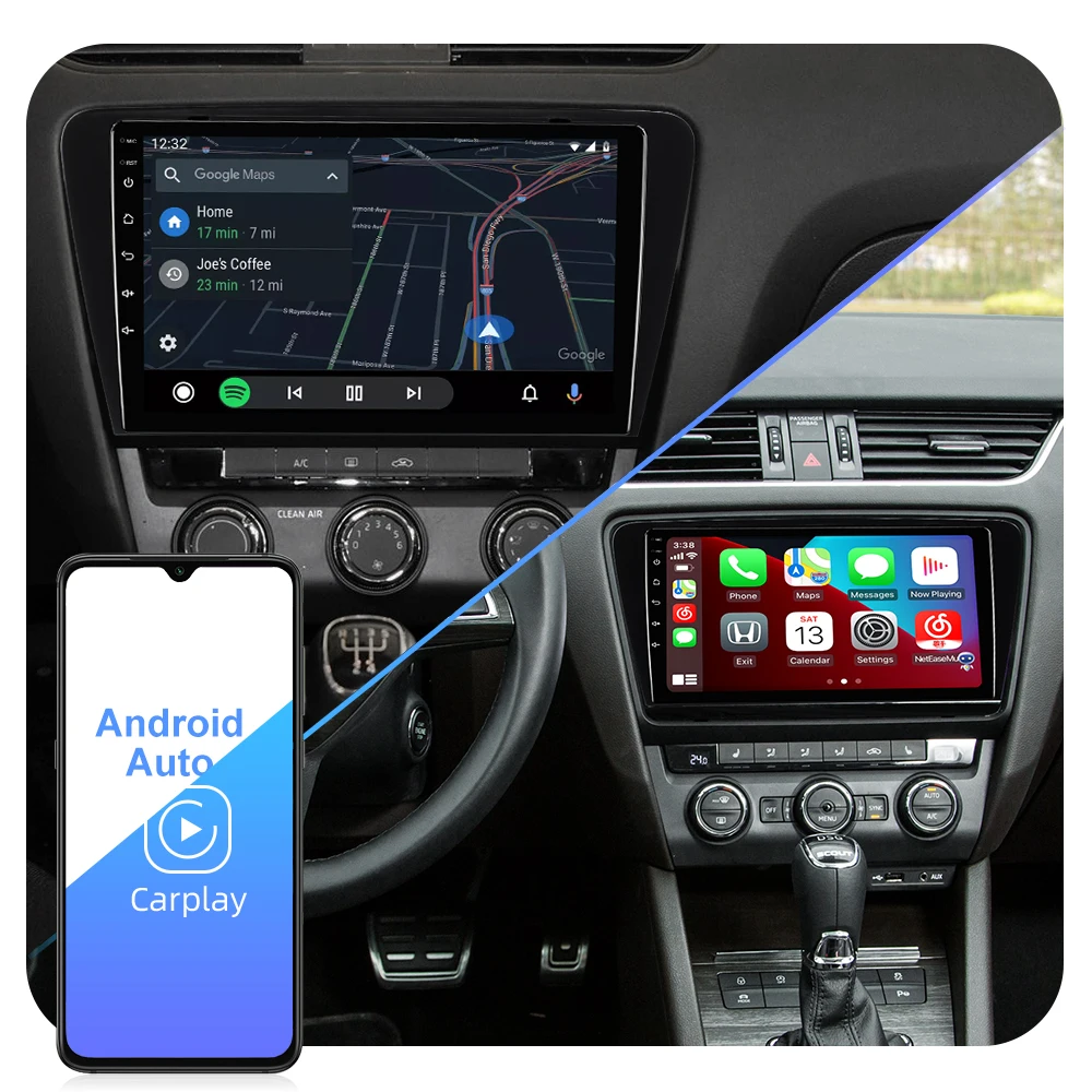 Автомагнитола ISUDAR T72 Android 10 для Skoda Octavia 2014 2015 2016 2017 GPS CANBUS автомобильный