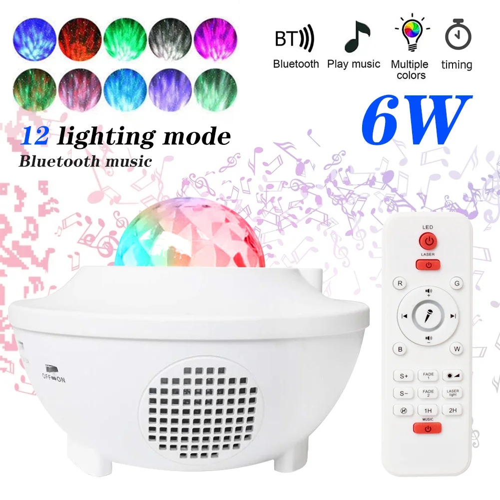 

Music LED Laser Projector Light Remote Control Stage Effect Party Lamp Sleeping Light Bedroom Bedside Table Lamp
