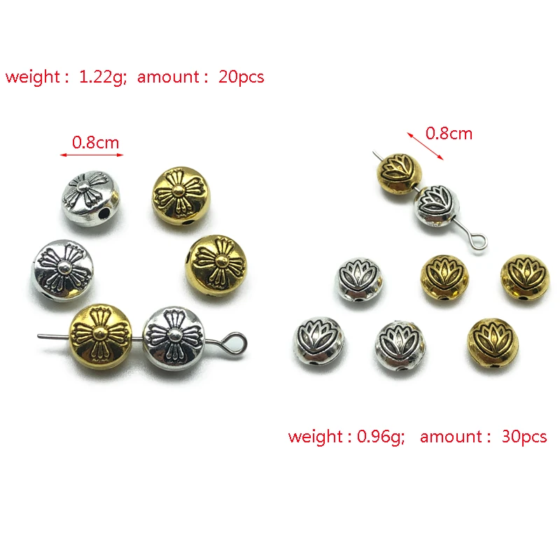 Бусины-шармы с цветком лотоса 8 мм | Украшения и аксессуары