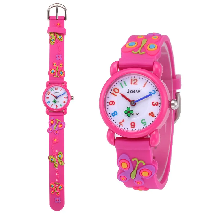 3D Cartoon Children's Watch Waterproof Butterfly Quartz Wristwatch Student Girls Colourful Cute Electronic Watches Kids Gift enlarge