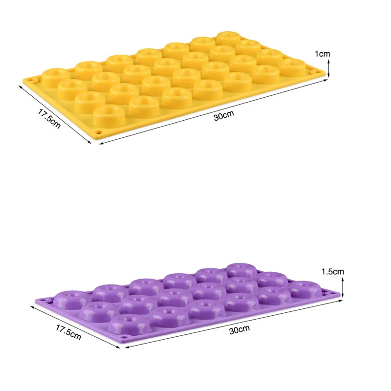 18 Cavity Silicone Donuts Mold Bakeware 24 Cells Mini Chocolate Biscuit Cake Baking Dessert Jelly Pastry Tools Color Random | Дом и сад