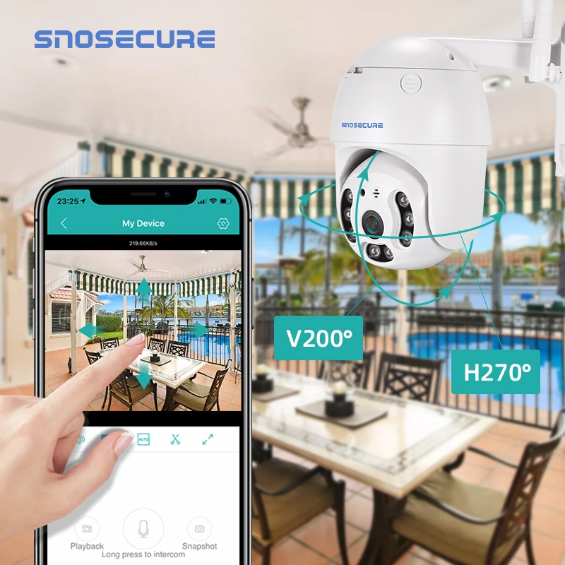 SNOSECURE 1080P PTZ IP камера внешняя скоростная купольная беспроводная Wi Fi безопасности