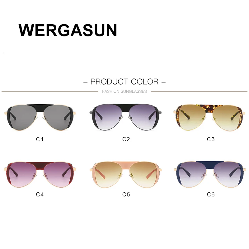 

WERGASUN Newest Designer Oversized Sunglasses Luxury Brand Shades For Women Trendy Summer Glasses Vintage Sun Glasses