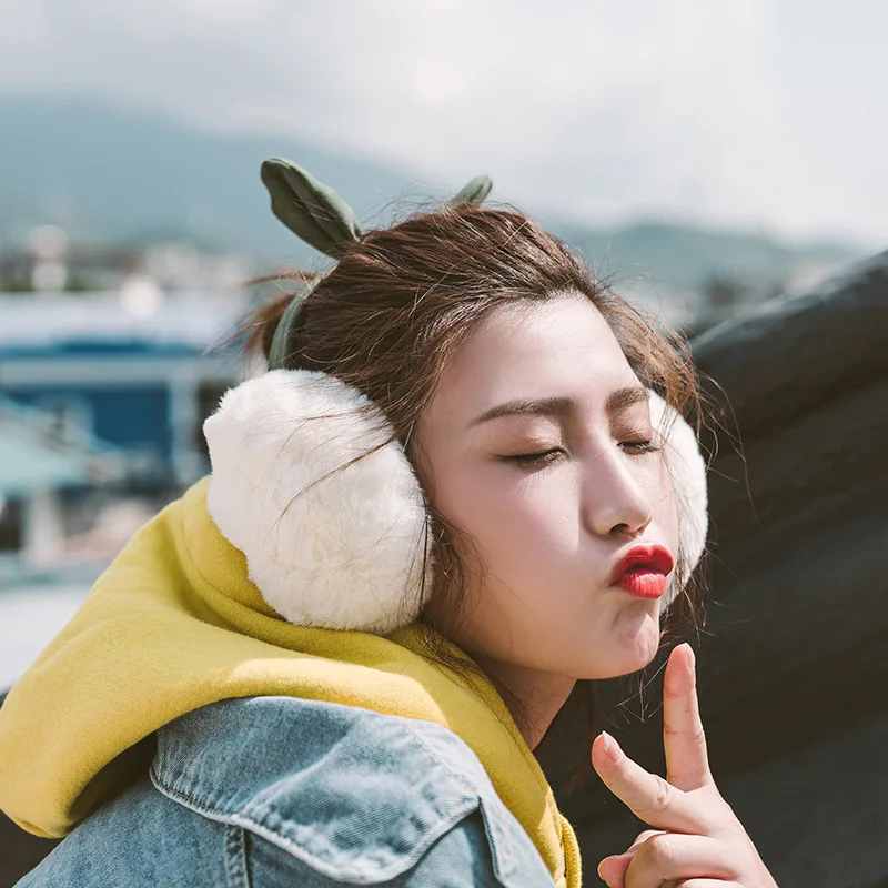 

2019 Hirigin брендовые Зимние Женские однотонные наушники из искусственного меха милые теплые наушники с бантом Складная флисовая эластичная повязка на голову