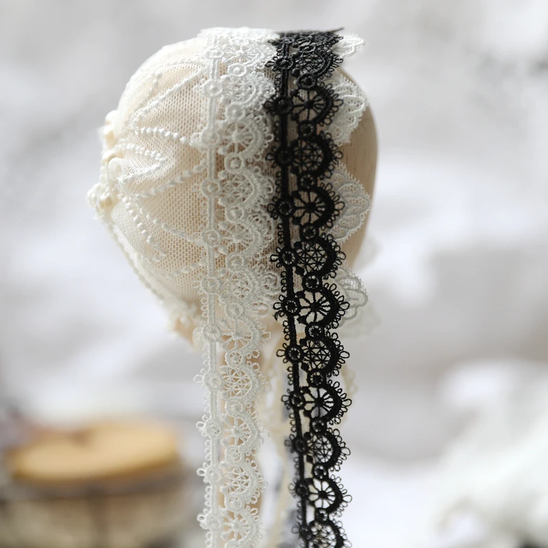 4 Ярда, ширина 2 см, высокое качество, черно-белая Водорастворимая вышитая кружевная домашняя Подушка-занавеска, дамское нижнее белье, отделка кружевом X212