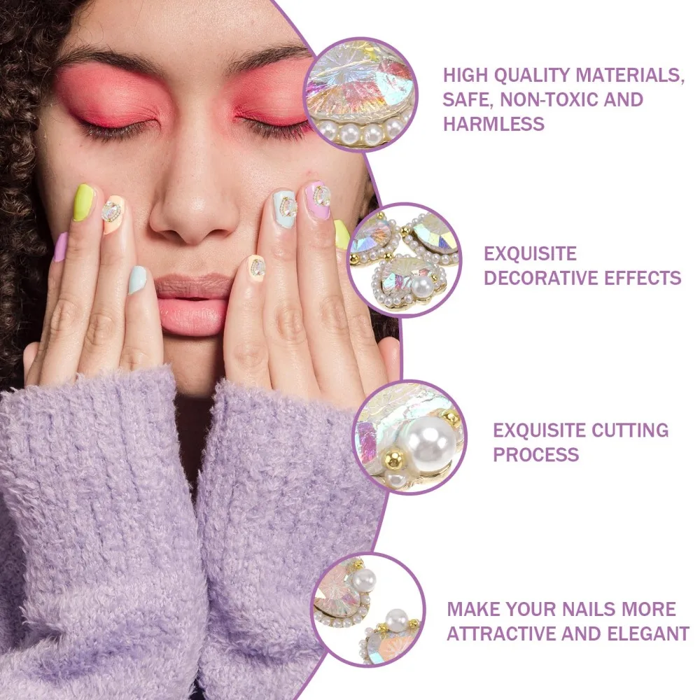 

5Pcs Shiny Manicure Drill Patches Pretty Nail Decor Nails Art Drill Stickers