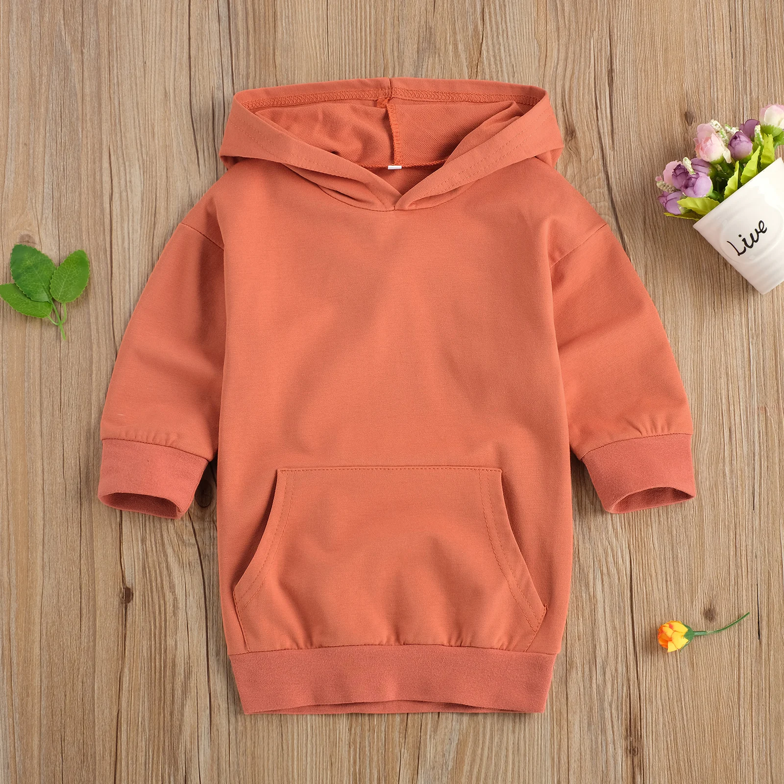 

1-5Years Baby Girls Sweatshirt Dress Long Sleeve Hooded Midi Casual Dress Front Pocket Warm Hat Fall Solid Skirt