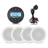 marine radio audio stereo bluetooth boat media receiver am fm car mp3 player2pair 4inch waterproof speakerusb boat audio cable