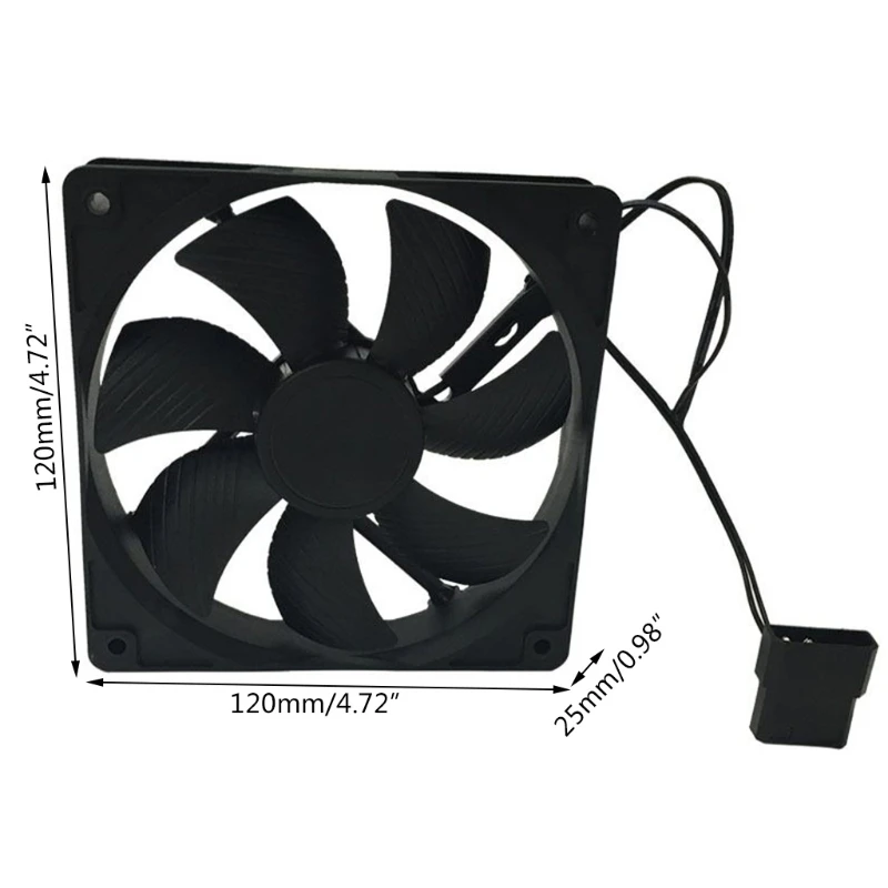 

24BB Double Ball Efficient Cooling CPU Cooler Fan 3000RPM 12V 0.5A 120mm High Speeed Quiet Fan Silent Radiator