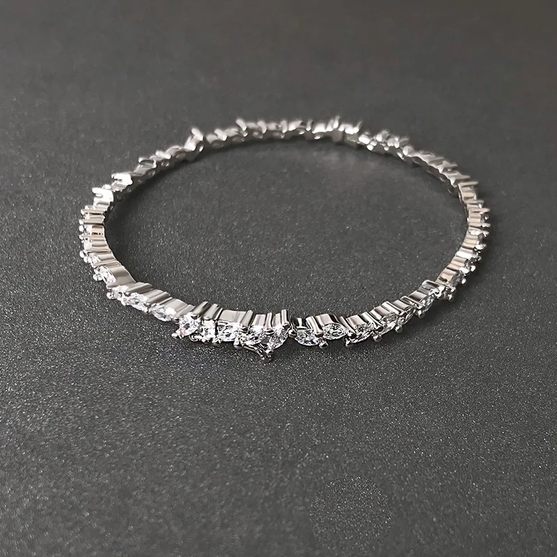 

S925 sterling silver holiday sparkle thin circle simple retro high sense bracelet to send Valentine's day gift birthday