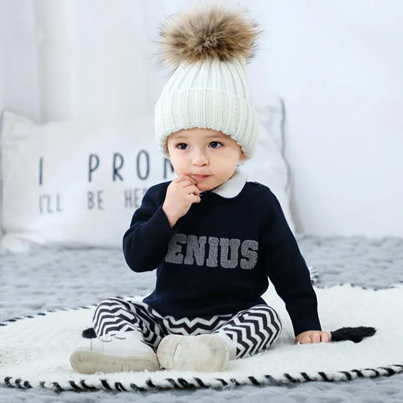 

3-24M Baby Boys Spring and Autumn Sweater Infant Knitting Warm Long Sleeve Letter Hedging Coat Child Cotton Outing Clothes