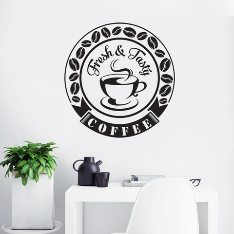 Наклейка в виде кофейни, наклейка с молочным чаем, постер на чашку для кафе, виниловый художественный Настенный декор, настенное украшение, наклейки на стекло с перерывом хлеба