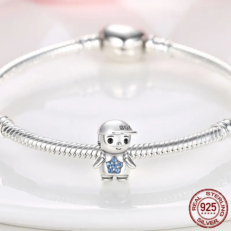 

Hot Sale 925 Sterling Silver Little Boy Bag Charms Beads fit for Original Pandora Charm Bracelet DIY Silver 925 Jewelry Making