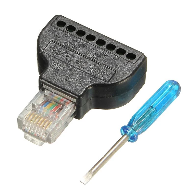 1 шт. клеммный адаптер Ethernet RJ45 штекер 8 Pin AV для камеры видеонаблюдения Cat.5/Cat.6/Cat.7