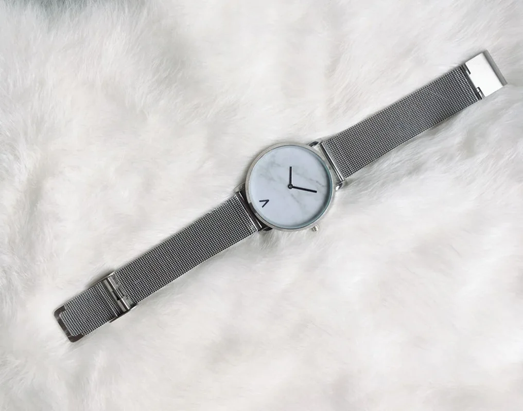 

Creative Mesh Marble Quartz Watch Casual Ladies Watches Stainless Steel Watch Relogio Feminino Clock Women Watches Luxury