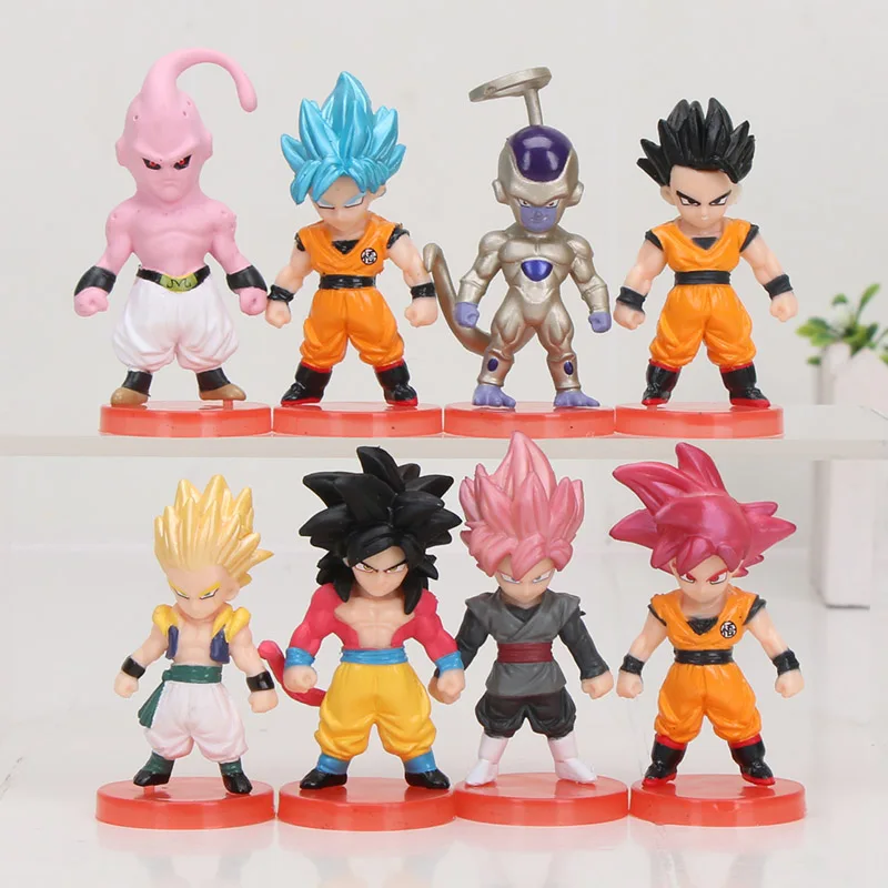 8 шт./компл. 3-10 см Dragon Ball Z WCF Сон Гоку Чичи DWC Gohan Piccolo Vegeta Nappa Raditz Freeza ПВХ фигурка модель игрушки