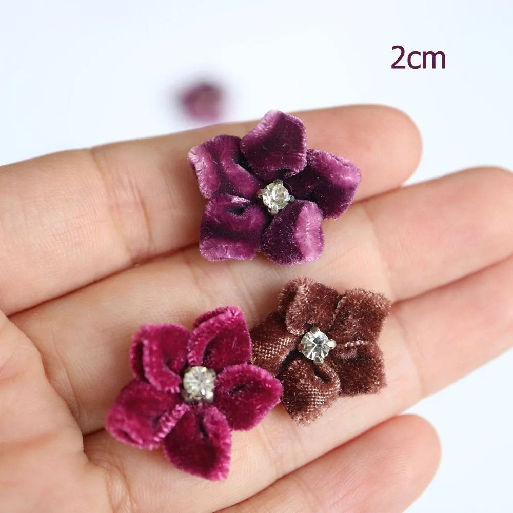 15 шт./лот маленькие бархатные цветы нашивки для одежды сделай сам Пришивные