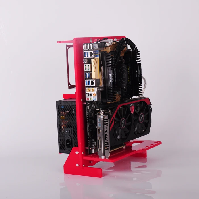 Открытое шасси SFF полностью прозрачное с водяным охлаждением супер открытая