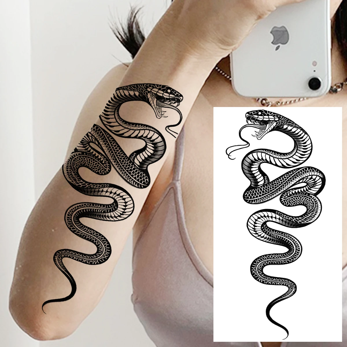 Родовые волчьи глаза временные татуировки для женщин и мужчин Реалистичная змея