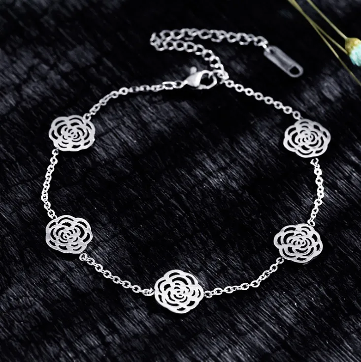 Серебряный цветок браслет серьги ожерелье Ювелирные наборы для женщин подарок