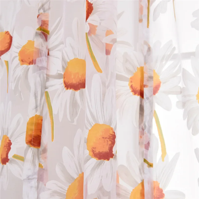 Imixlot Study Room Curtains Sunflower Short Curtain Beautiful Tulle Embroidery Modern Window Decor | Blinds Shades &amp Shutters