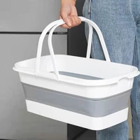 folding portable bucket silicone collapsible basin handle cleaning mop wash car bucket camping supplies household cleaning tools