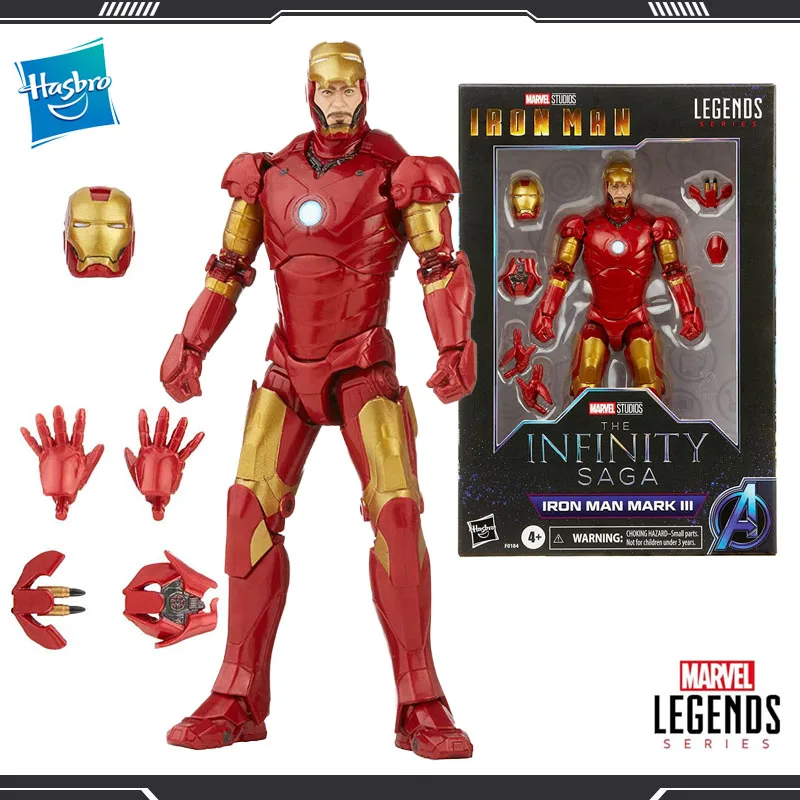 

Фигурки героев Hasbro Marvel, легенды, Железный человек, Марк 3, серия бесконечность, Сага, Коллекционные Фигурки 6 дюймов, подарок на Хэллоуин, игру...