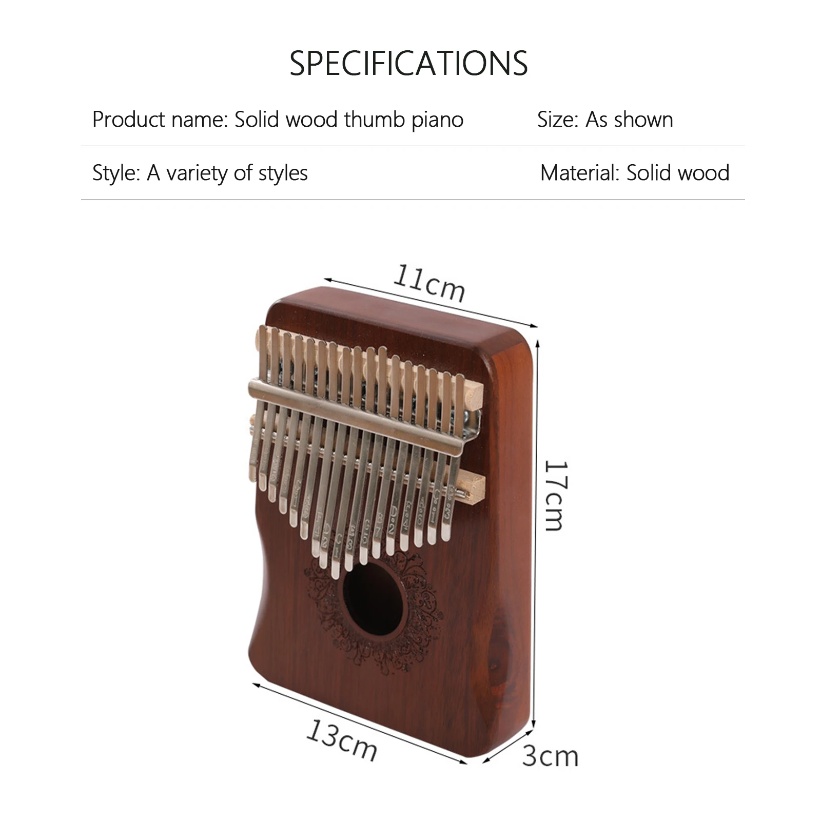 Высококачественное деревянное пальцевое пианино Kalimba с 17 клавишами музыкальные