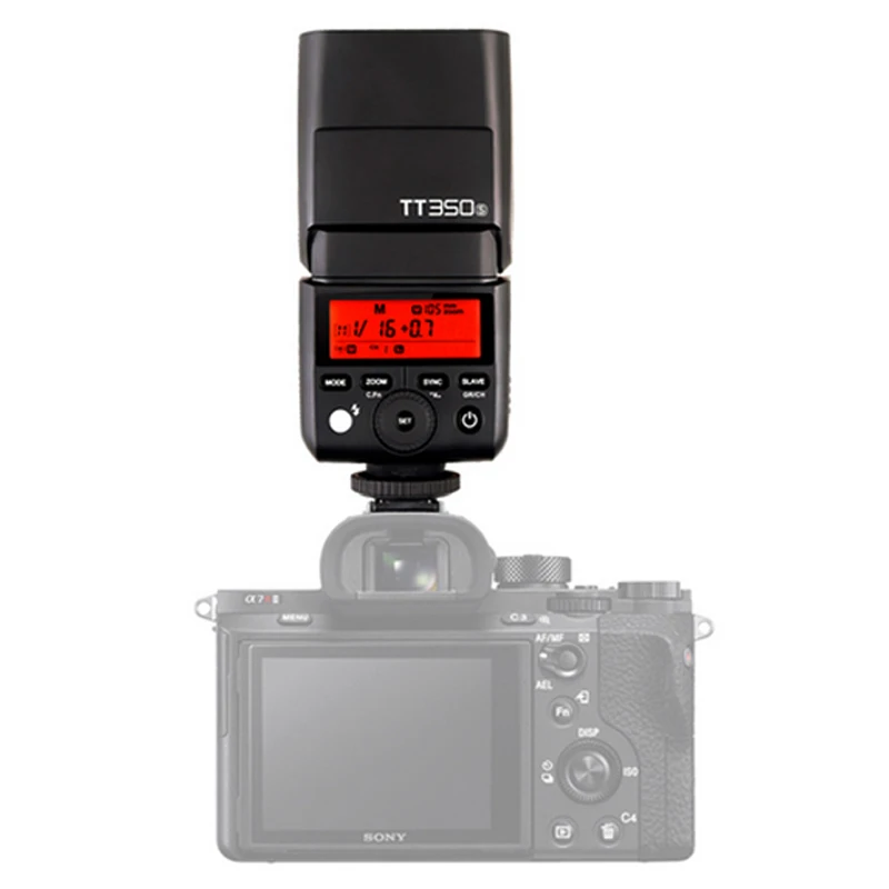 Godox Mini Speedlite TT350S вспышка для камеры TTL HSS GN36 Sony беззеркальной DSLR A7 A6000 A6500 A7R II A55 A99 A77 |