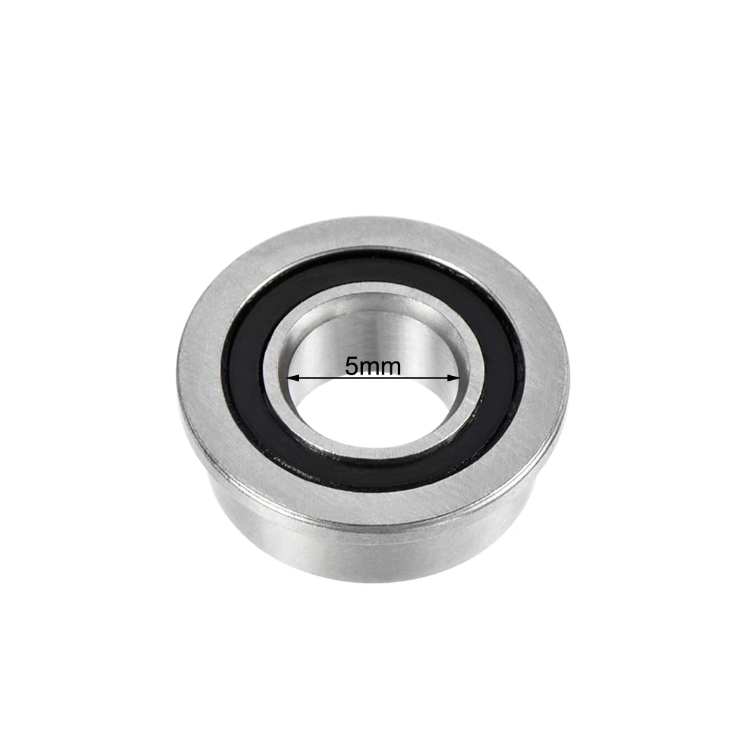 

uxcell MF105-2RS Flanged Ball Bearing 5x10x4mm Double Sealed Chrome Steel Bearing 10pcs
