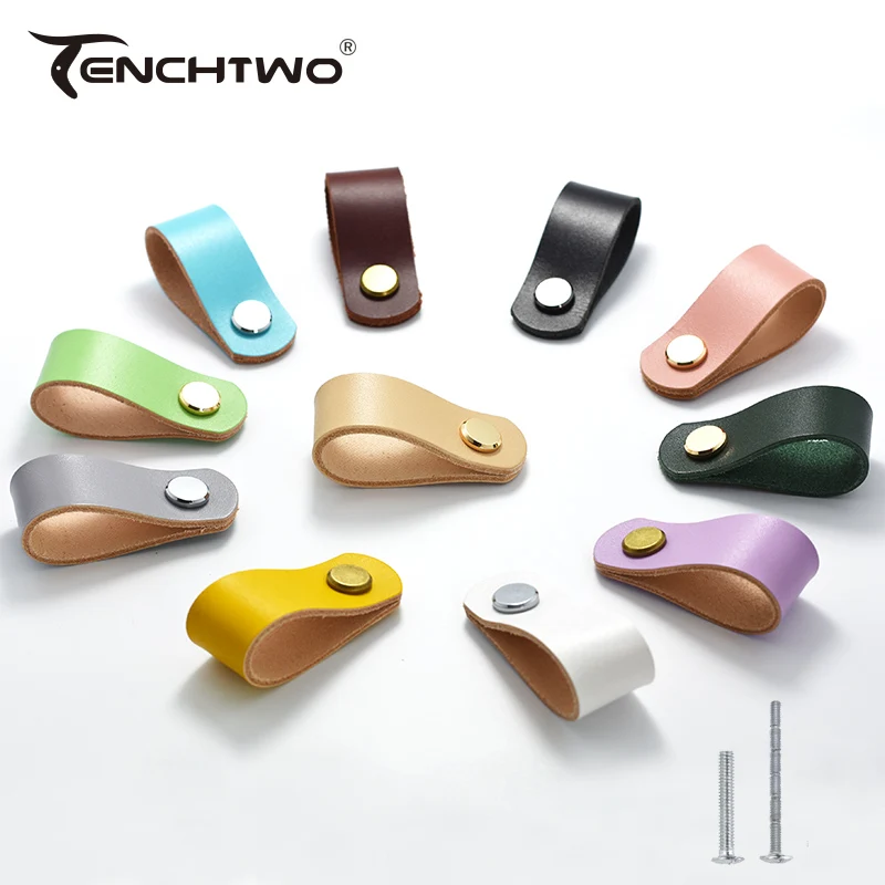 Ручки для ящиков и дверей в скандинавском стиле итальянские кожаные ручки из