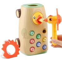 montessori educational wooden toys for kids baby toys 1 2 3 bird feeding with insects pounding toys montessori wooden toys
