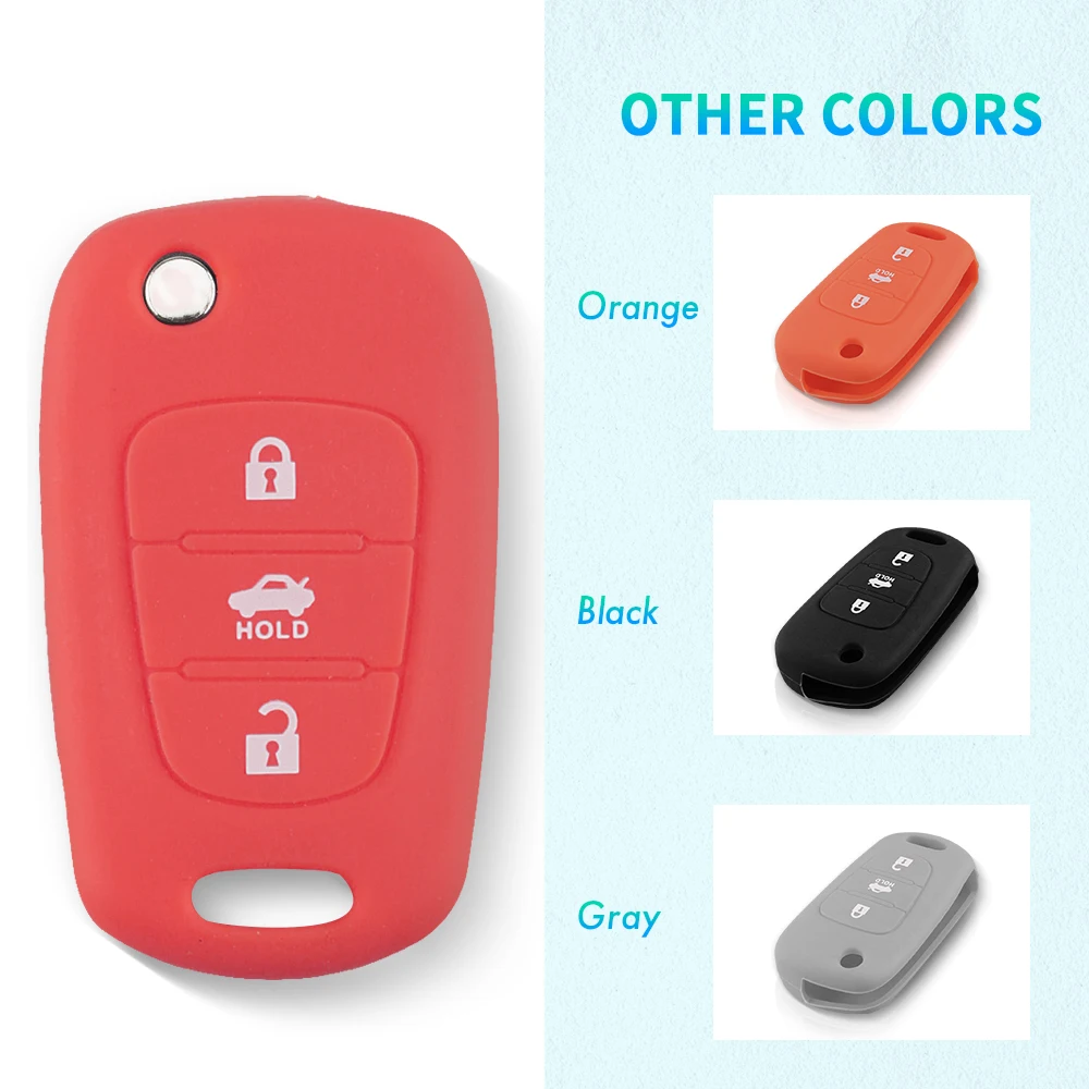 KEYYOU силиконовый чехол для ключей с 3 кнопками для Kia K2 K5 Pro Ceed HYUNDAI i20 i30 i40 SANTA