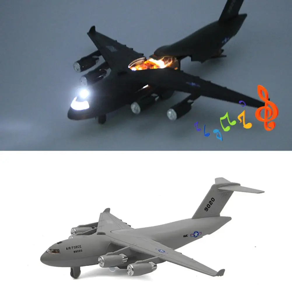 

1/32 C17 Tactical Transport Aircraft Diecast Metal Airplane Plane Pull Back Music LED Model Table Decor Kids Toy Gift