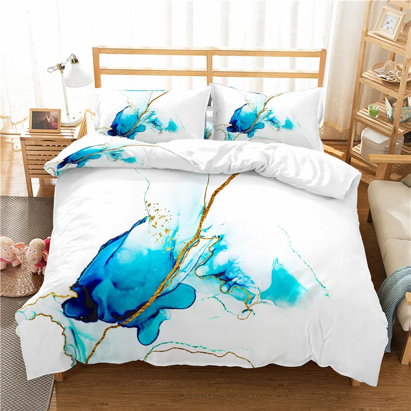 Домашний текстиль Роскошные 3D Мрамор принт 2/3 шт. удобные постельного белья с