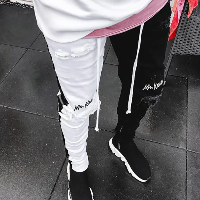 

Men's jeans Slim Fashion pants streetwear ripped Pencil Pants Zipper Skinny Jeans For 2019 Spring summer new Brand New product