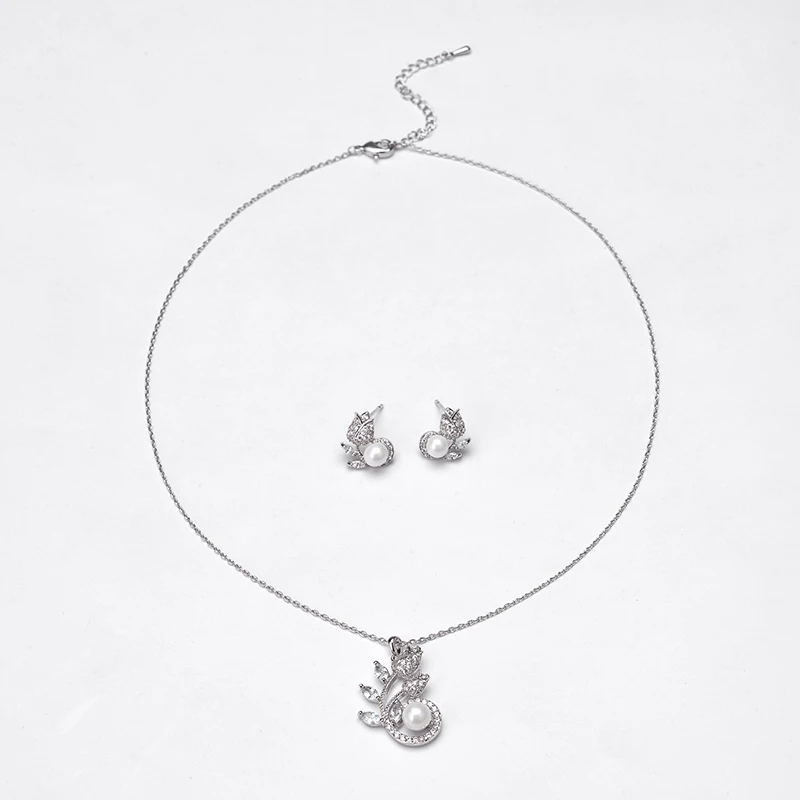 2 шт./комплект Женский комплект из колье и серёг нержавеющей стали|Ювелирные