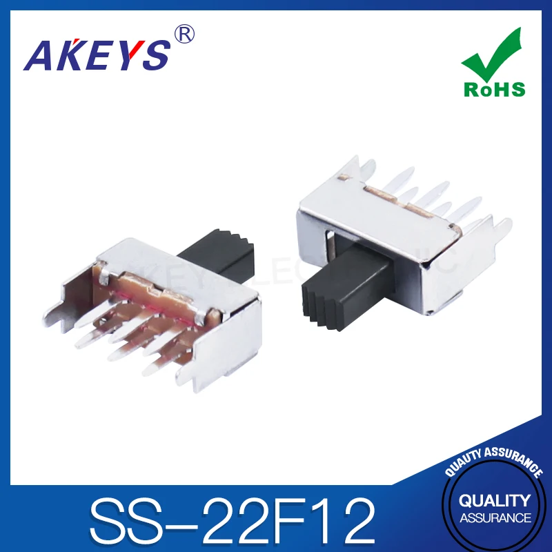 Ручка SS-22F12 (2P2T) 9 мм 2-ступенчатый переключатель 2 фиксированных ножки 6 футов в
