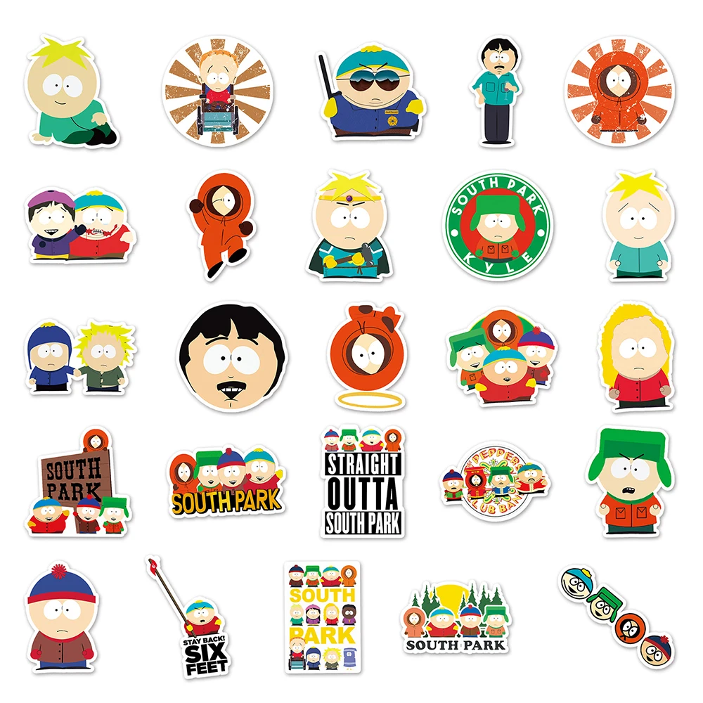 103050pcs animation southpark graffiti stickers car laptop skateboard phone bike luggage waterproof sticker decal kids toy free global shipping