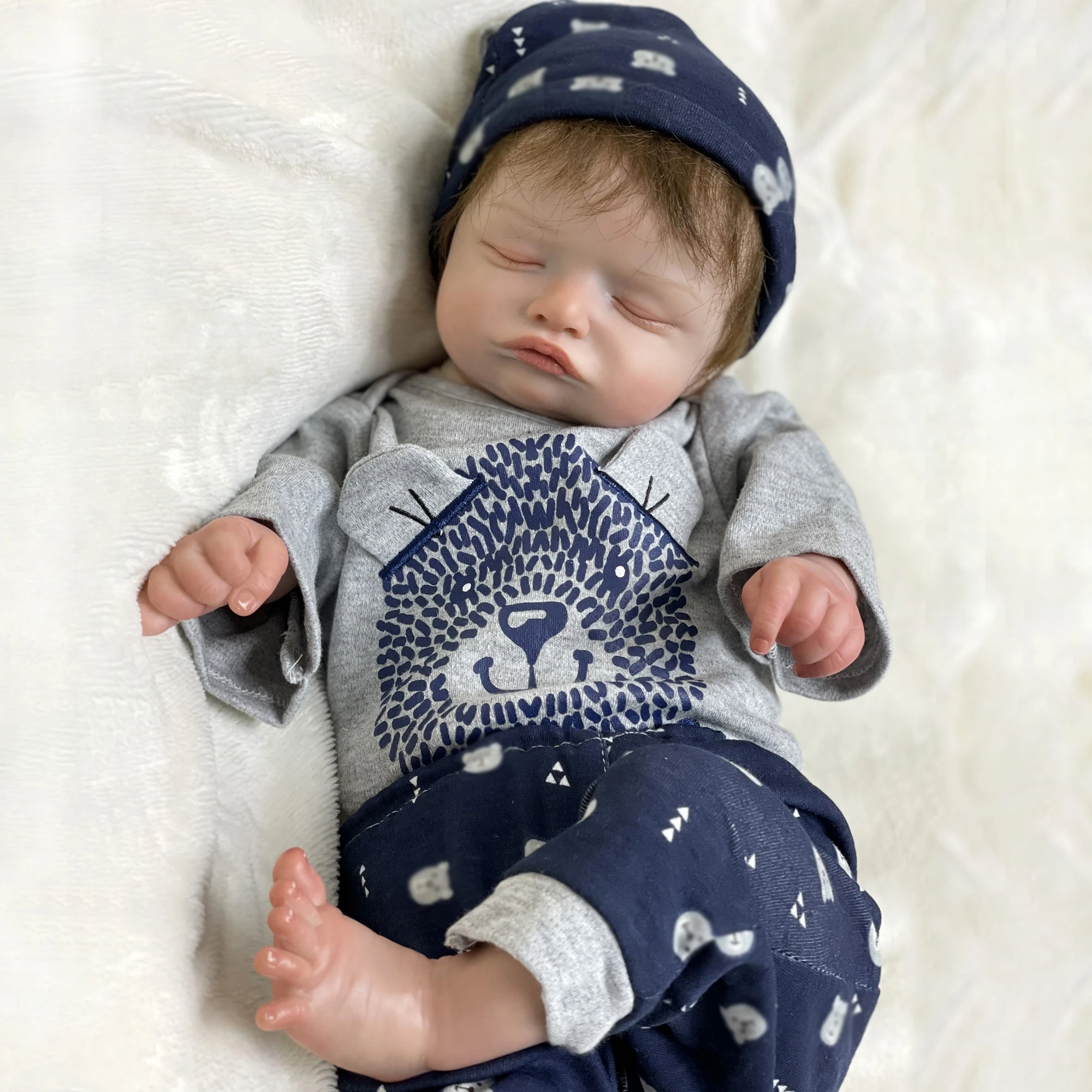 

Кукла-реборн новорожденный, 50 см, спящий малыш, игрушки для детей, подарок на день рождения, Рождество