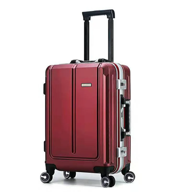 Genuine Brand Trolley Bag Aluminum Frame Suitcase Universal Wheel Carry On Rolling Luggage Password Boarding Cabin Unisex