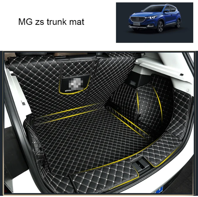 

High quality Leather Car Trunk Mat Cargo Liner for MG ZS 2019 2020 boot Carpet Interior Accessories covers