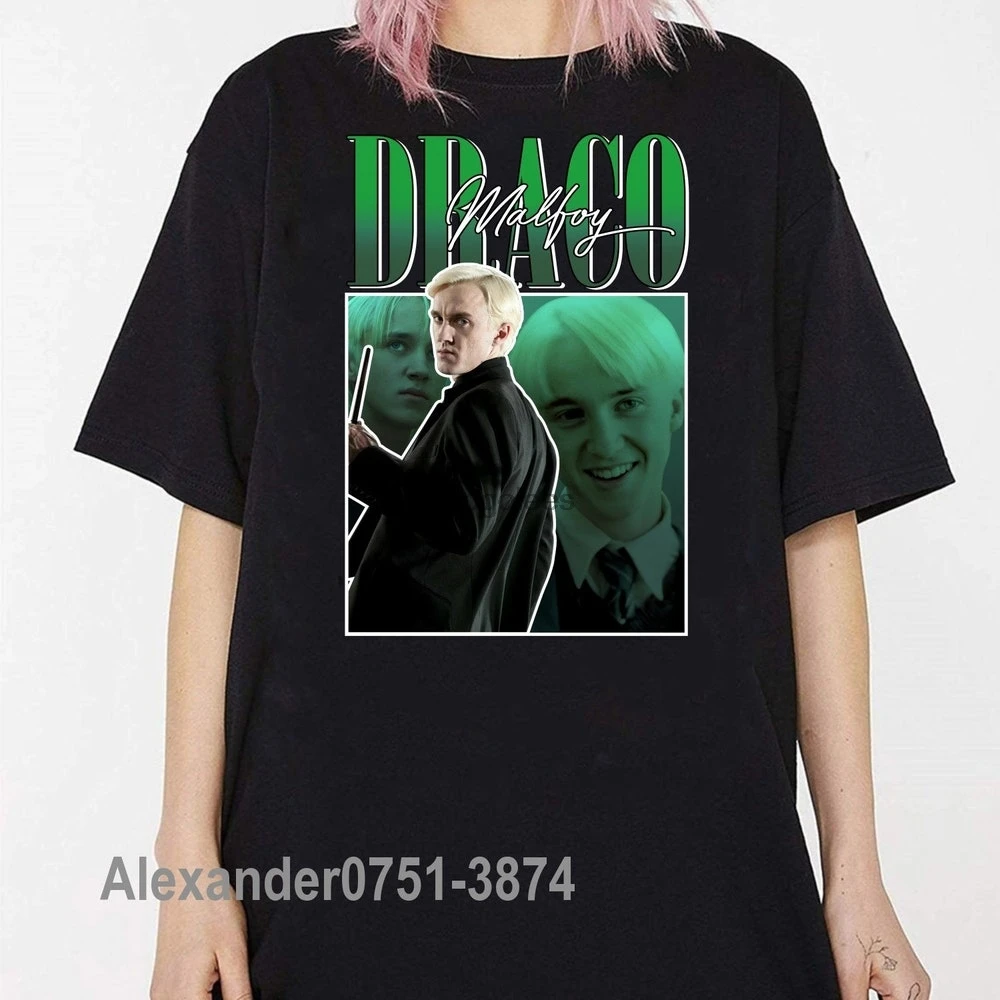Draco Malfoy винтажная стильная футболка для фанатов 3874 | Мужская одежда