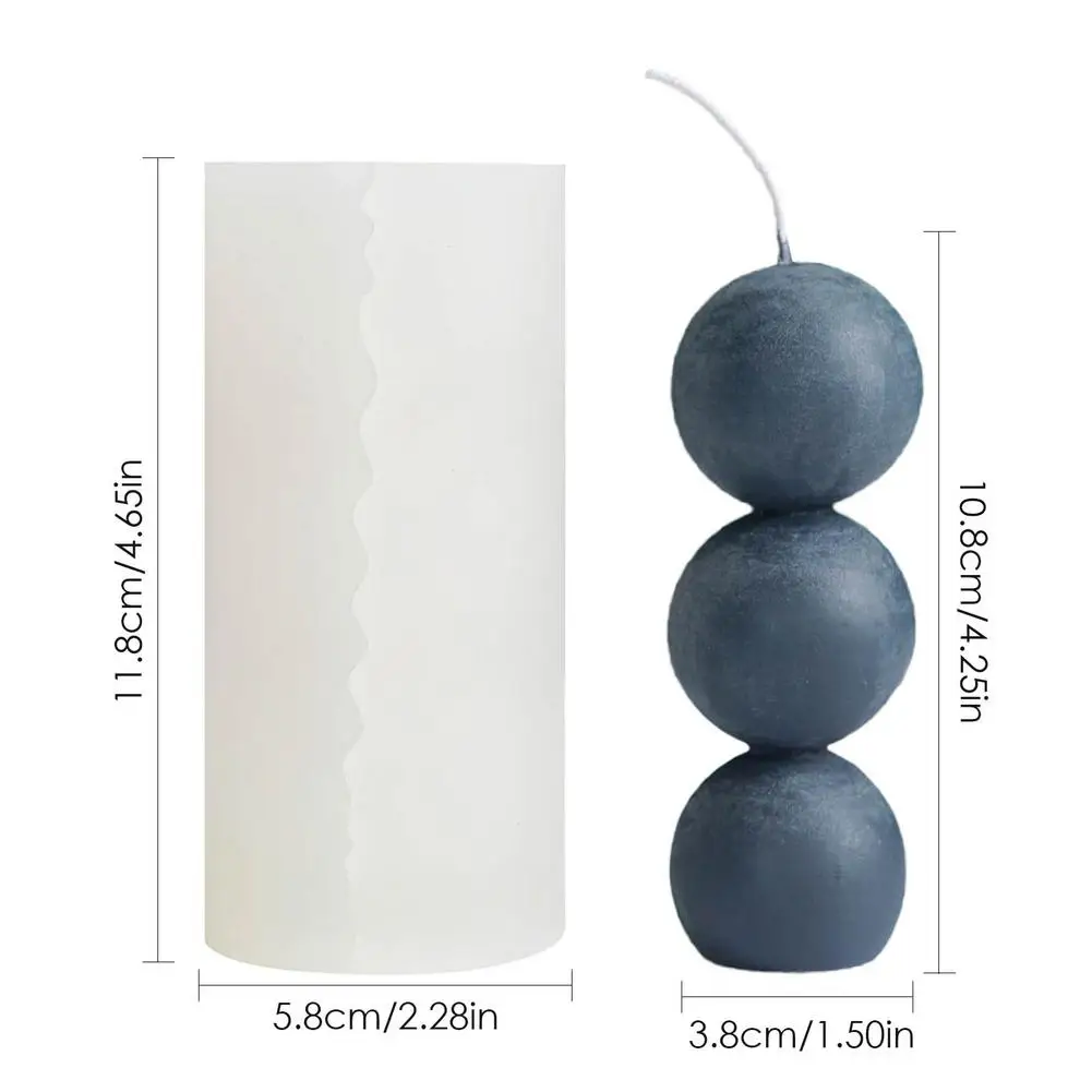 

Silicone Candle Mold 3 Consecutive Balls Geometric Mould For Handmade Soap Candle Kitchen Molds Cake Decorative Mould Home Decor