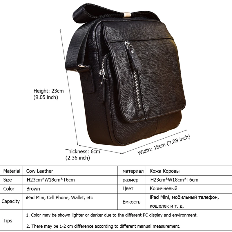 Сумка на плечо мужская из натуральной кожи брендовая модная маленькая сумочка
