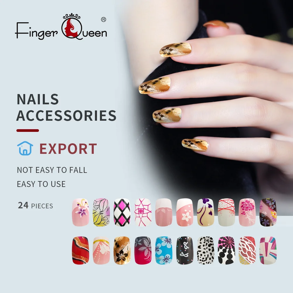 

24pcs/set Fake Nail Full Cover Art Design Sexy Cute Fashion Acrylic False Nail Faux Nail Tips Part 3 Of 96 Design Patterns