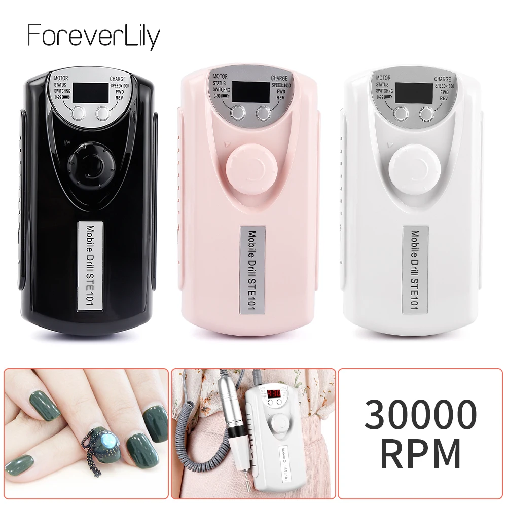 

Nail Drill Machine Portable Rechargeable Nail Drill Bits Polishing Machine Set For Manicure Pedicure Nail Cutter Device 30000RPM